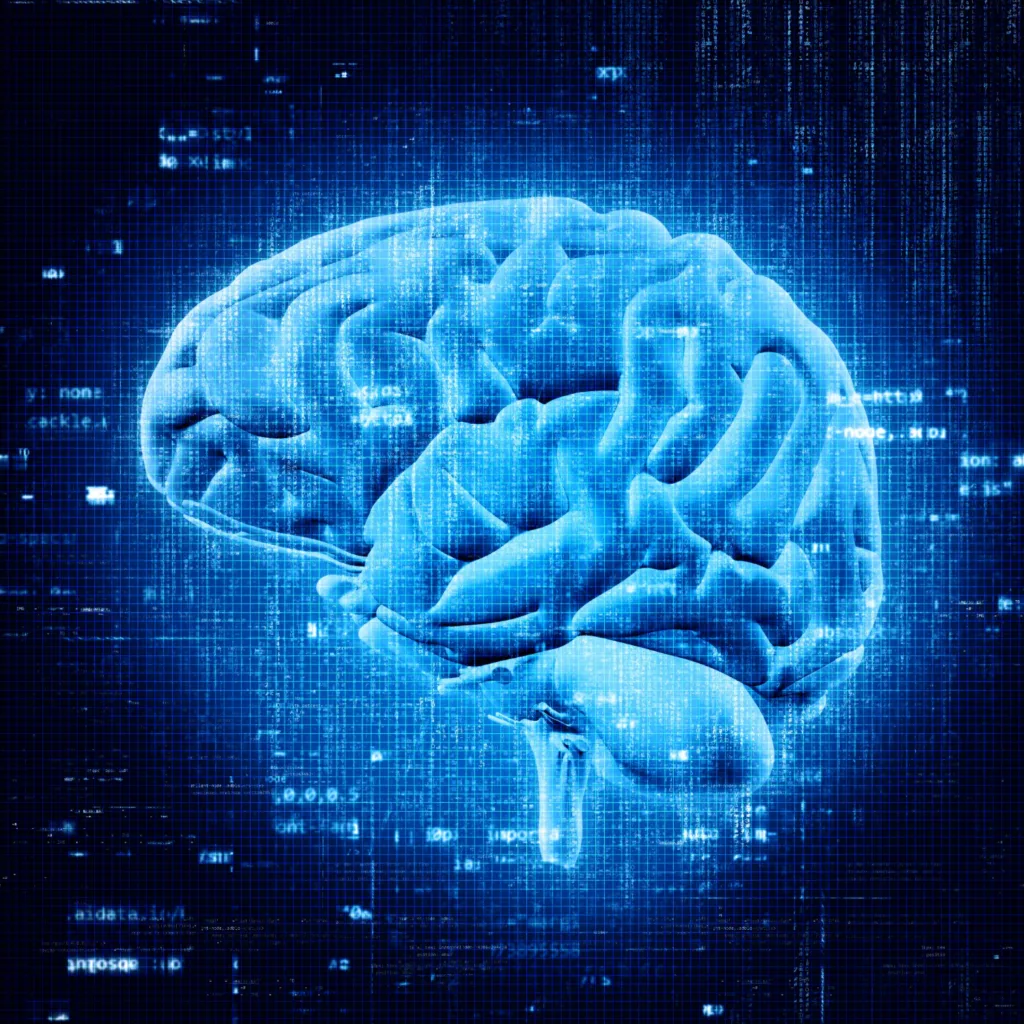 arte digital de cérebro humano.