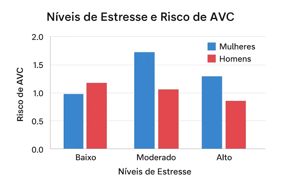 gráfico níveis de estresse em mulheres.