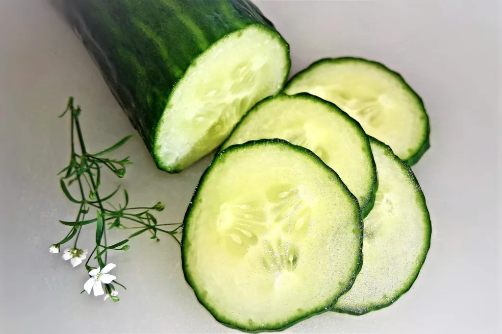 pepino fatiado para saladas