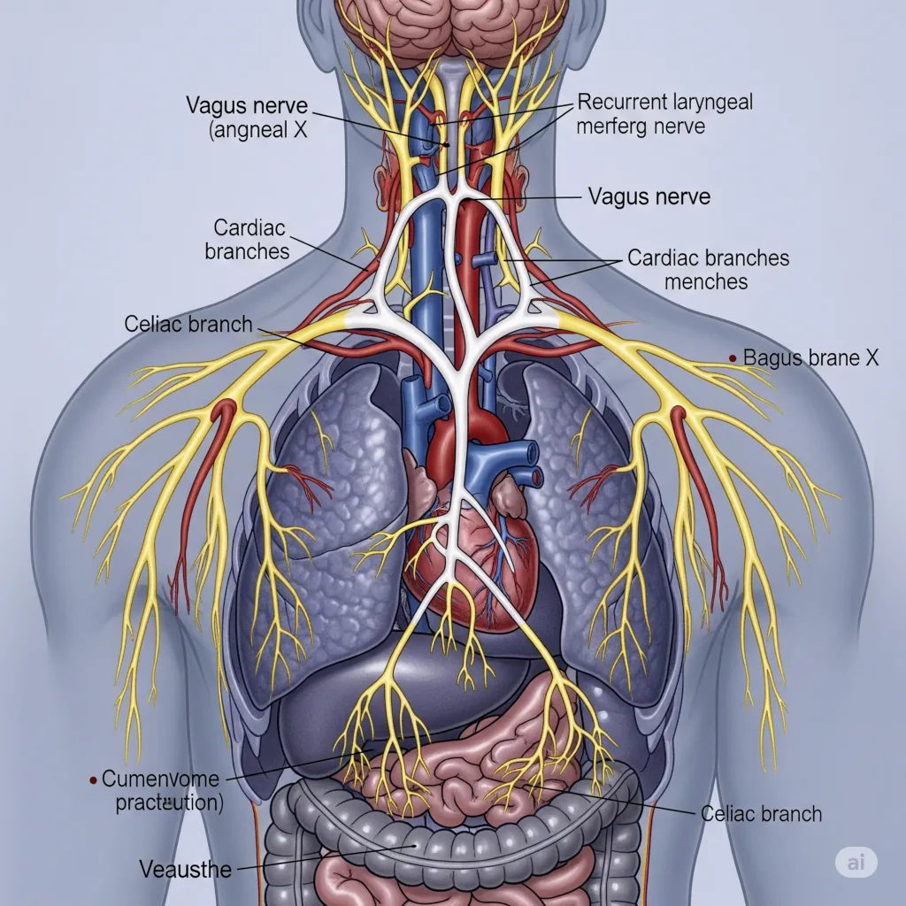 Ilustração do nervo vago.