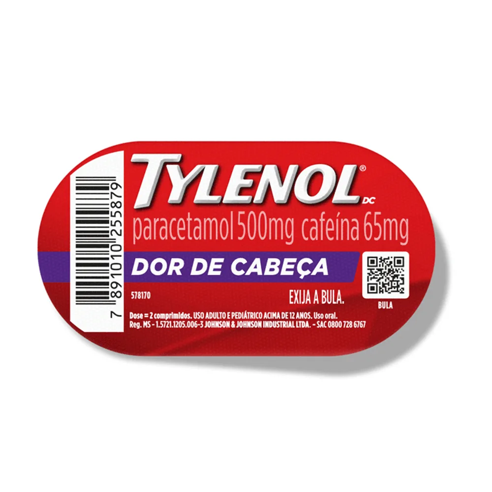 cartela de comprimidos Tylenol.