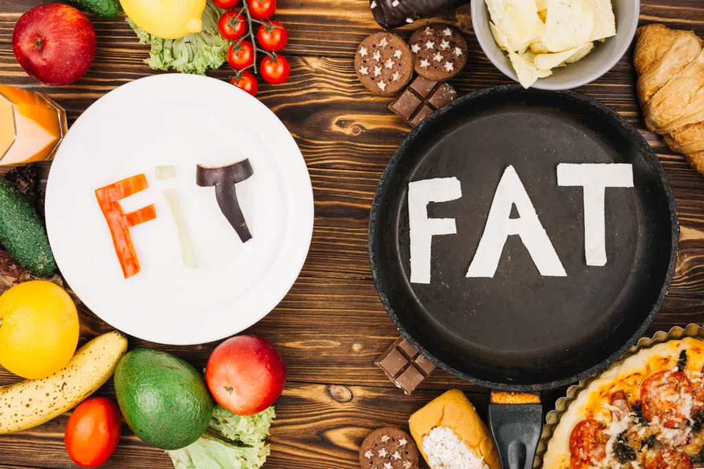 alimentos fit e fat.