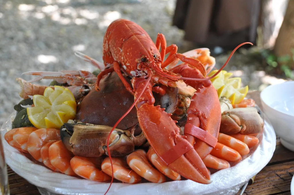 prato de frutos do mar.