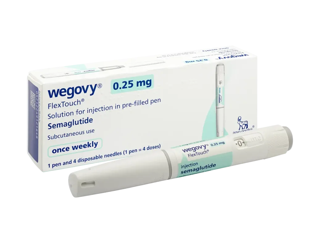 Caixa do medicamento Wegovy de 0.25 mg.