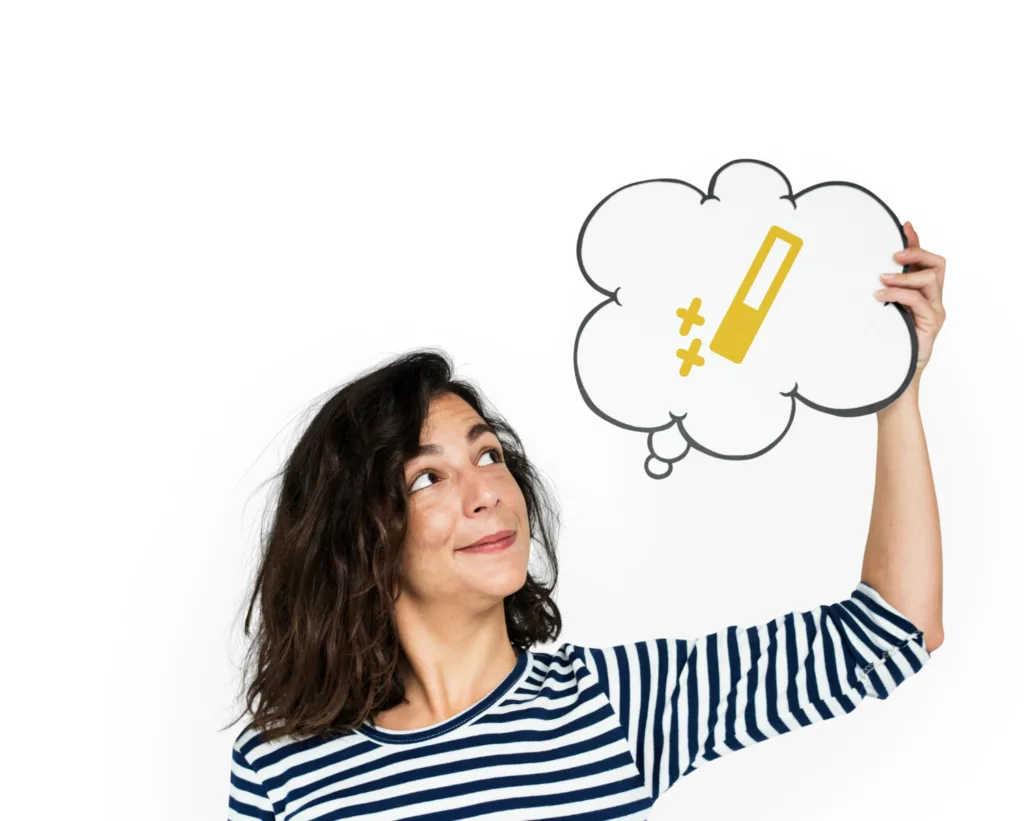 arte de uma mulher feliz com os seus pensamentos.