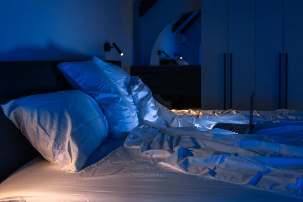 quarto de dormir com iluminação de led