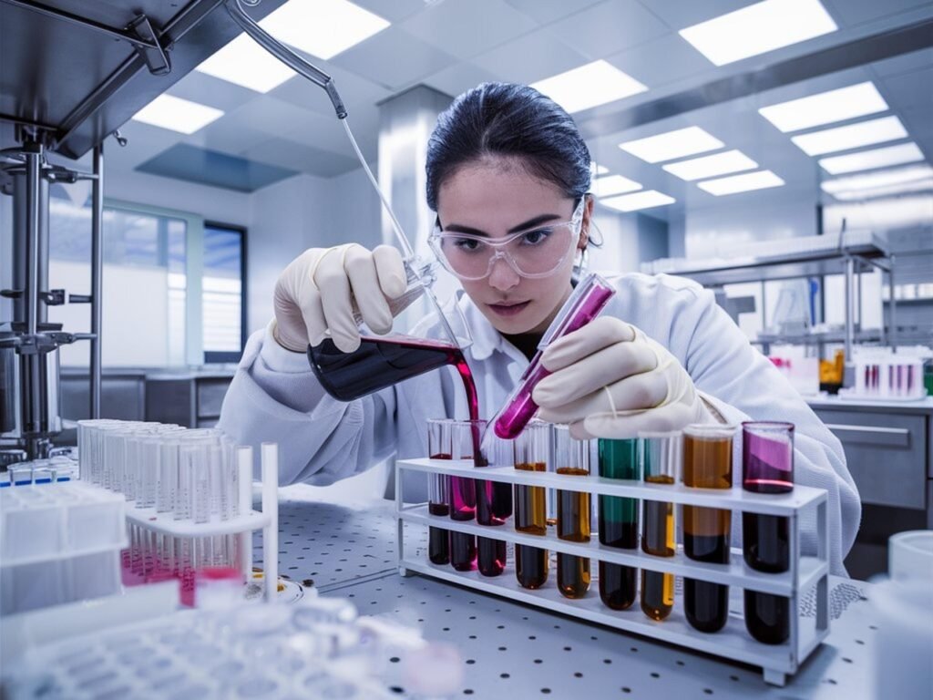 cientista pesquisando vacinas em um laboratório.