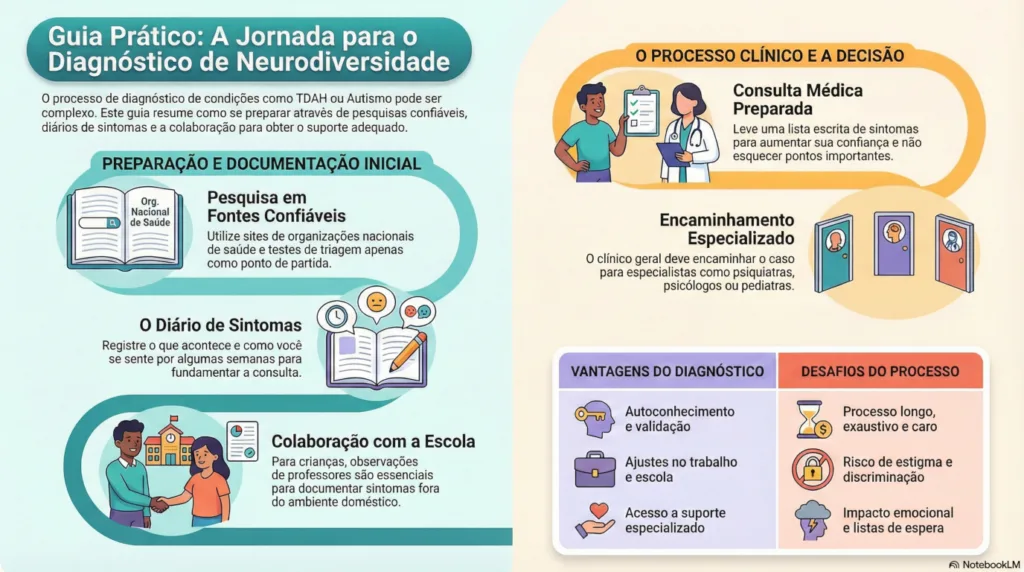 Infográfico sobre Diagnóstico de Neurodiversidade.